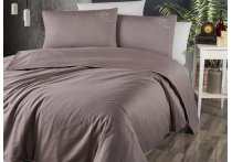 Постільна білизна сатин delux First Choice - Timeless Lilac (Турция), євро